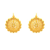 22k Yellow Gold Filigree Earrings with gold weight of 3.85g